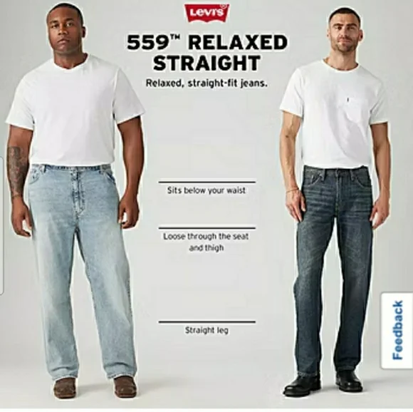 Levi's Mens 559 Relaxed Straight Fit Jeans - Picture 12 of 14